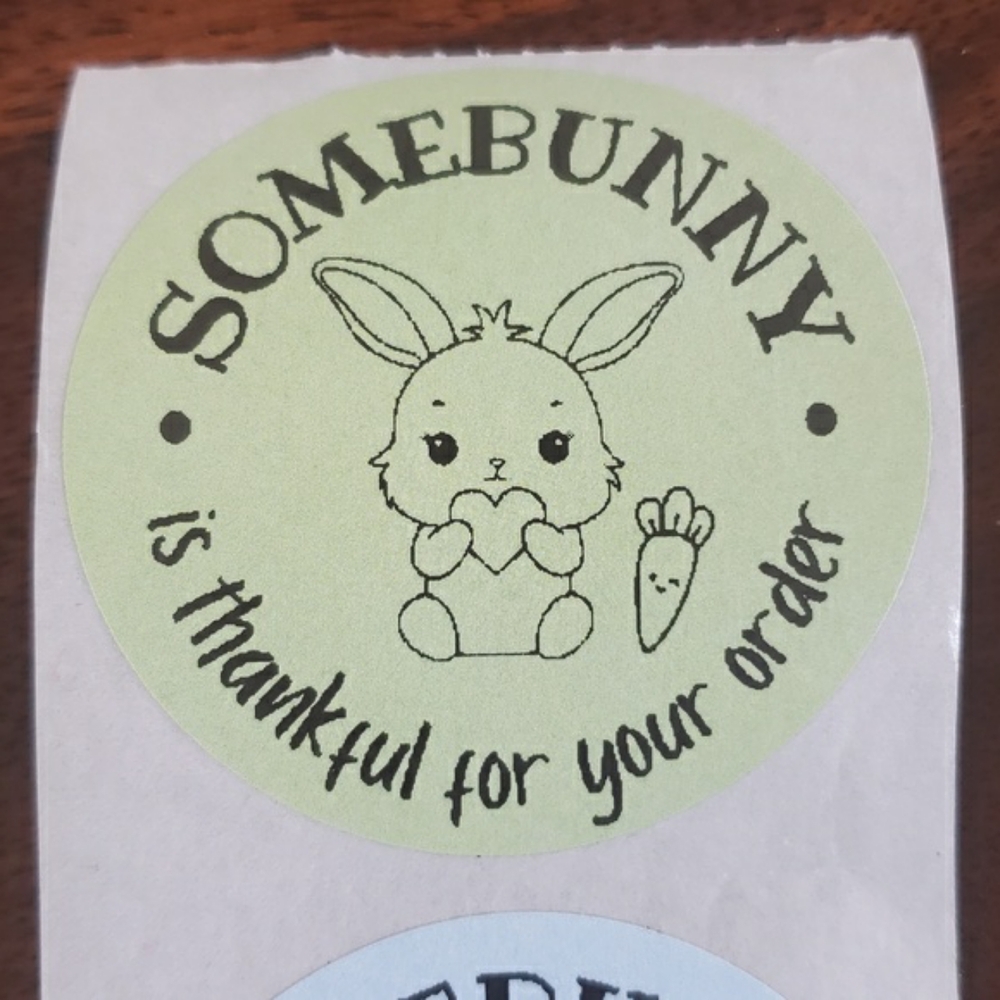 3/$15 Set of 50 EASTER SPRING BUNNY THANK YOU STICKERS LARGE 2 Inch Mixed Colors - Picture 6 of 8